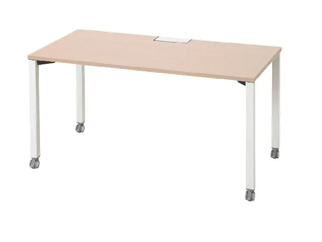 パーソナルデスクW1400 キャスター付（ホワイトオーク）