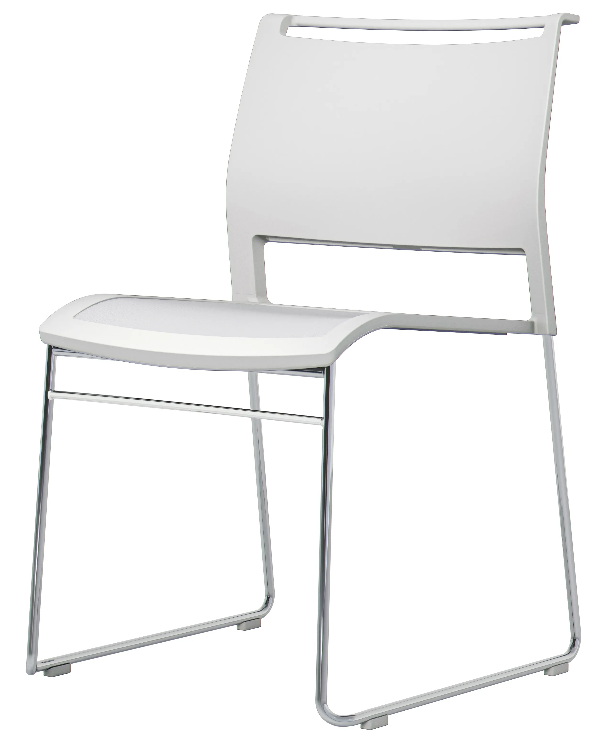 ミーティングチェア（ホワイト）座メッシュ