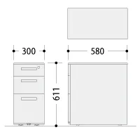 スリムインワゴン(3段・黒)