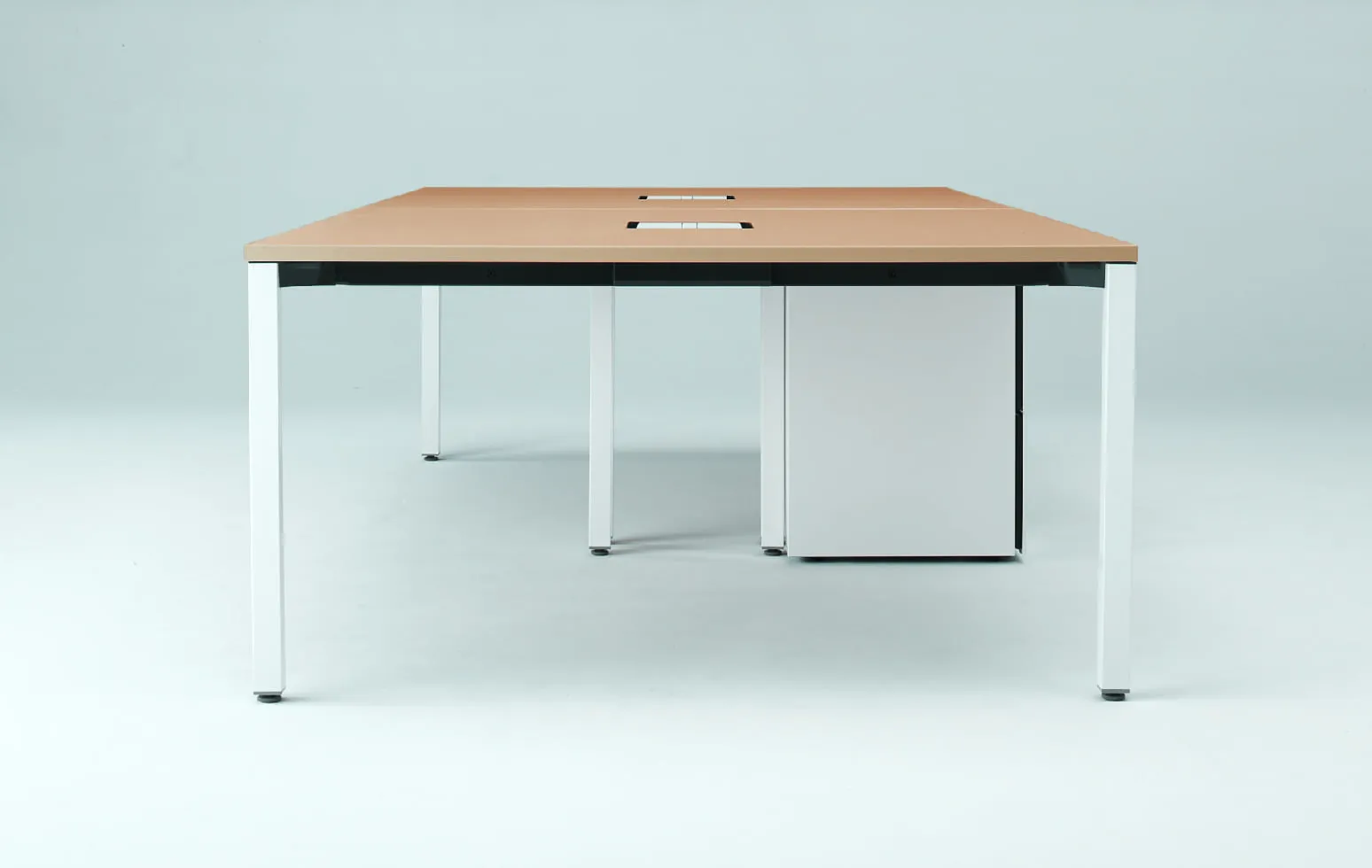 スクエアデスクW1200×D1400 キャスター付（ナチュラル）