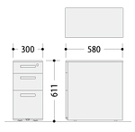 スリムインワゴン(3段・黒)