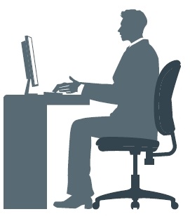 ハイバックチェアに座る人のイメージ図