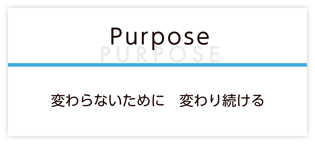 [Purpose]変わらない為に変り続ける