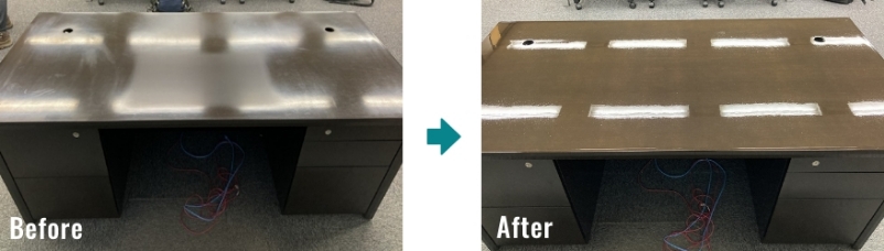 オフィスデスクのビフォーアフター（ダミー）